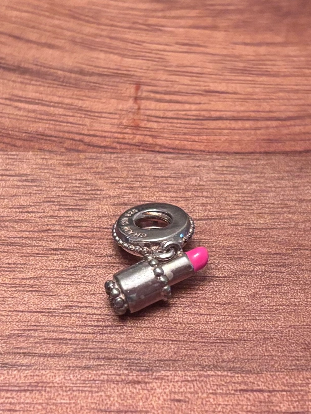 Chamilia Silver Lipstick Charm with Pink Tip